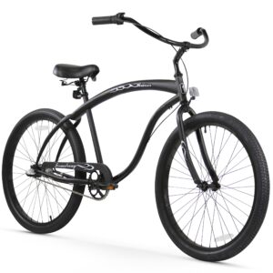 Firmstrong Bruiser Man 3-Speed Beach Cruiser Bicycle, 26-Inch, Matte Black,15154