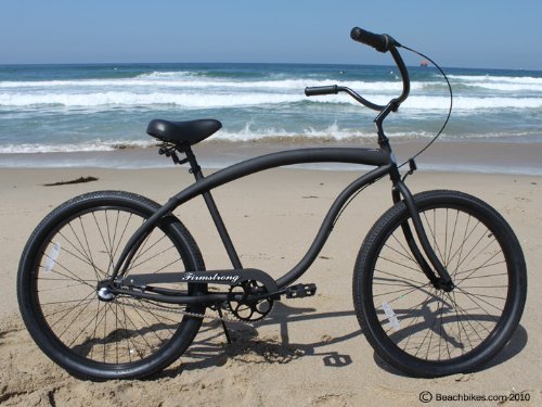 Firmstrong Bruiser Man 3-Speed Beach Cruiser Bicycle, 26-Inch, Matte Black,15154