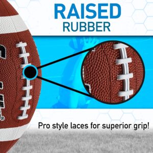 Franklin Sports Junior Football - Grip-Rite 100 - Kids Junior Size - Youth - Durable Outdoor Rubber Football - Classic Brown