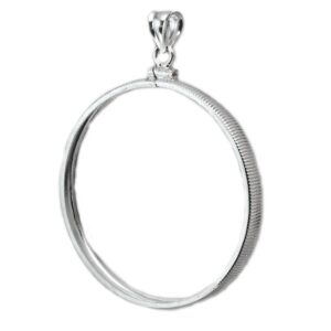 Flintski Jewelry 1/4 oz Kangaroo Sterling Silver Coin Edge Coin Bezel Frame Mount Pendant