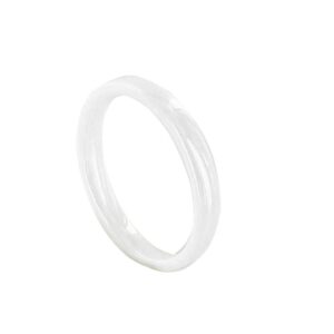 les poulettes jewels - white ceramic 3mm ring - size 7