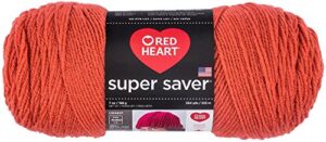 red heart super saver yarn, solid-coral