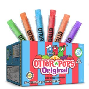 Otter Pops, Original Assorted Freezer Pops, 1oz Freeze Pops in Six Zippy Flavors, 100 Count, (85100)