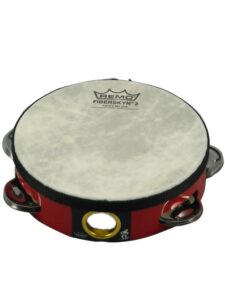 remo fiberskyn tambourine - quadura deep red, 6"