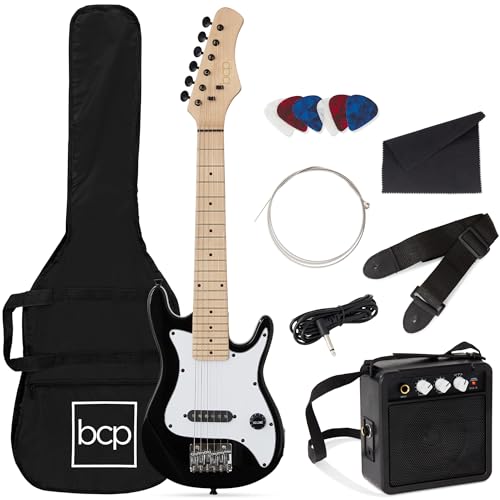 Best Choice Products 30in Kids Electric Guitar Beginner Starter Kit w/ 5W Amplifier, Strap, Gig Bag, Strings, Picks - Black