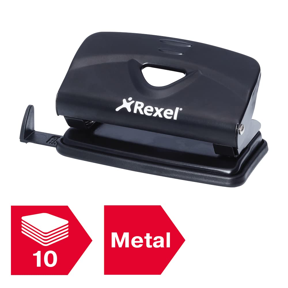 Rexel 2100759 Value 2 Hole 10 Sheet Metal Punch - Black