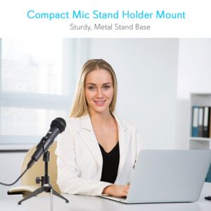 Pyle Desktop Tripod Microphone Stand - Adjustable Height 4.7'' to 8.7'' Inch High with Heavy Duty Clutch Support Weight 5 Lbs. - Ideal for Recording Podcast or Desktop Application PMKSDT25