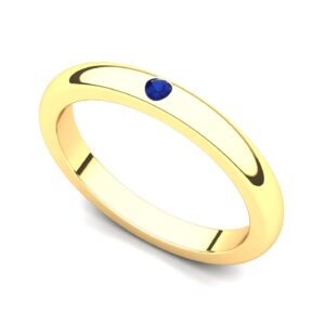 Juno Jewelry 18k Yellow Gold Bezel set Sapphire Band Ring, 6.5