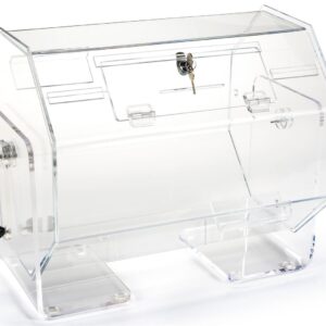 Clear Plexiglas Raffle Drum with Locking Hinged Door for Countertop Usage - Medium