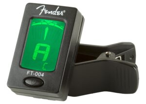 fender clip-on tuner ft-004 for guitar, ukulele, bass, violin, mandolin, and banjo