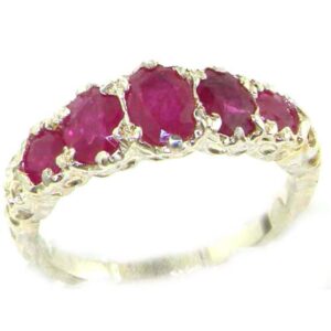 letsbuygold 925 sterling silver real genuine ruby womens promise ring - size 9