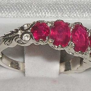 LetsBuyGold 925 Sterling Silver Real Genuine Ruby Womens Promise Ring - Size 9