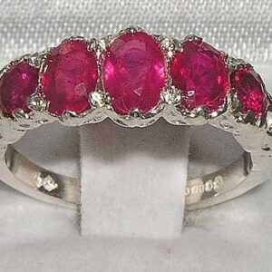 LetsBuyGold 925 Sterling Silver Real Genuine Ruby Womens Promise Ring - Size 9