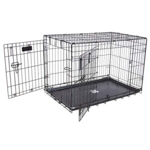 precision pet products two door provalue wire dog crate, 48 inch, for pets 90-125 lbs, with 5-point locking system