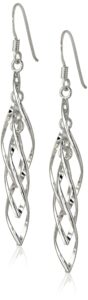 amazon essentials sterling silver linear swirl french wire earrings (previously amazon collection)