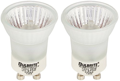 Bulbrite 35MR11/GU10F 35-Watt 120-Volt Halogen Frosted MR11 GU10 Base, Flood - 2 Pack