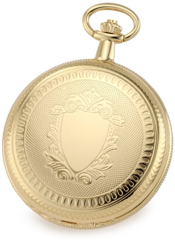 Charles-Hubert, Paris 3909-G Classic Collection Gold-Plated Hunter Case Mechanical Pocket Watch