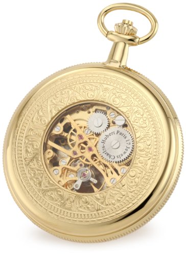 Charles-Hubert, Paris 3909-G Classic Collection Gold-Plated Hunter Case Mechanical Pocket Watch