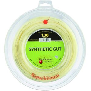 kirschbaum reel synthetic gut tennis string, natural, 1.30mm/16-gauge