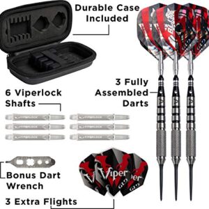 Viper by GLD Products unisex adult Viper Blitz 95 Tungsten Steel Tip Dart Set with Case 24 Grams, Black, 24-Gram US