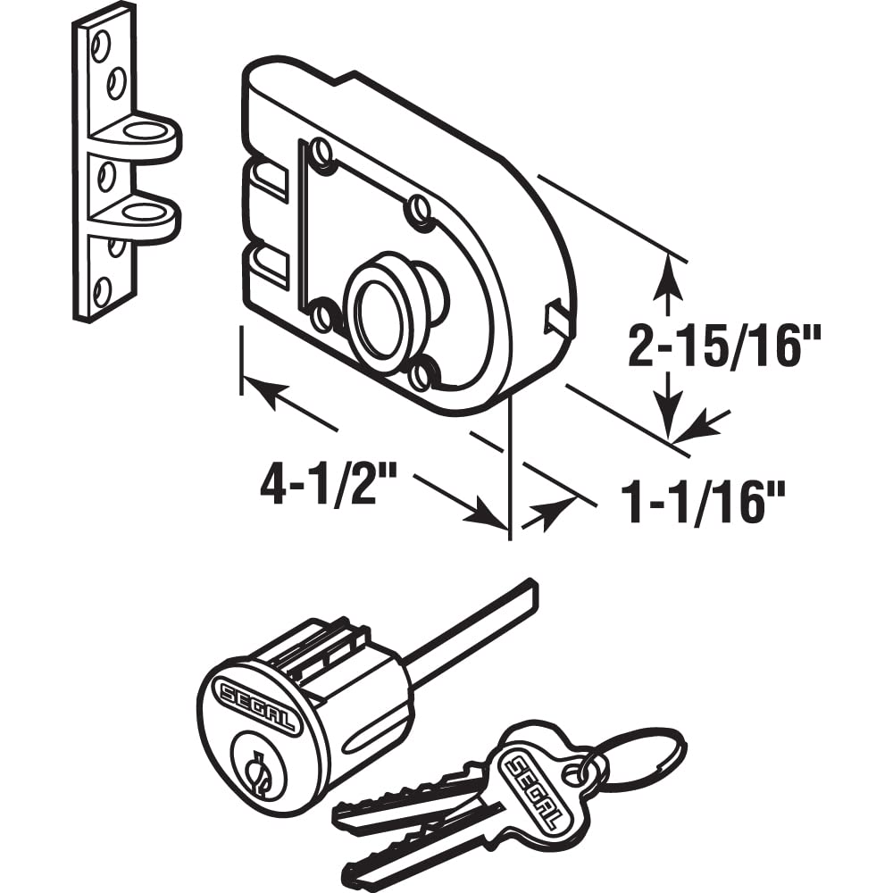 Segal SE 15361 Deadbolt – Jimmy-Proof Design Prohibits Forced Entry by Spreading of Door Frames – Solid Bronze Alloy, Brushed Brass, Angle and FLAT Strike, Single Cylinder (Single Pack)