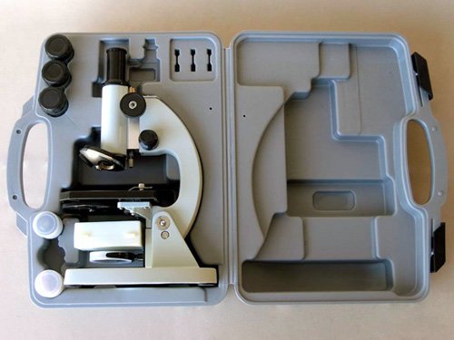 AmScope M60A-PS25 Monocular Student Compound Microscope 40X - 640X + 25 Prepared Slides