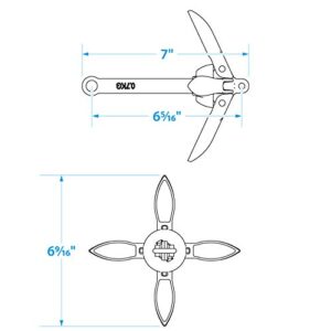 SEACHOICE Folding Grapnel Anchor 1-1/2 lbs. 41050, Steel