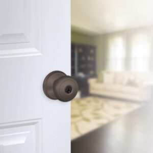 Schlage F51-AND Andover Keyed Entry F51A Panic Proof Door Knob, Lifetime Polished Brass