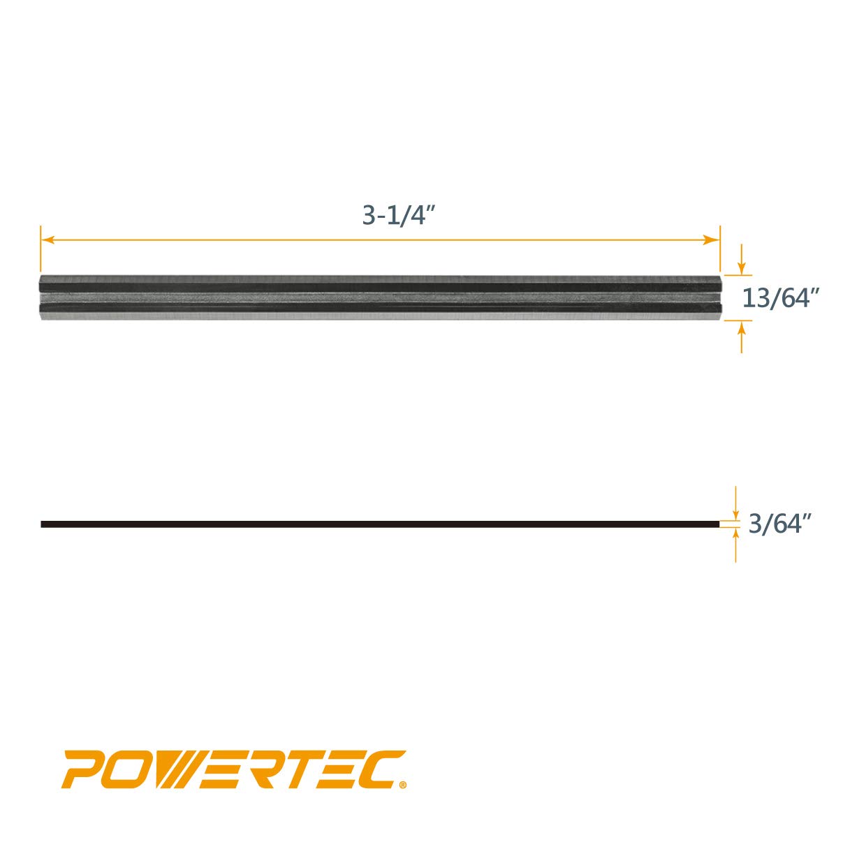 POWERTEC 128301 3-1/4-Inch HSS Planer Blades for Bosch PA1202, Set of 2