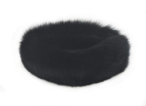 hima 100% real fox fur (black) headband collar neck warmer made in us