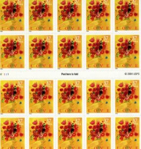 usps love bouquet 20 x 37 cent us postage stamps scot #3898