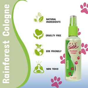 Pet Silk Rainforest Spray Cologne 11.6oz, Deodorizing Body Perfume & Condtioner, Clean/Fresh Light Florard Scent for Pet Grooming needs for Dogs, Cats and more!