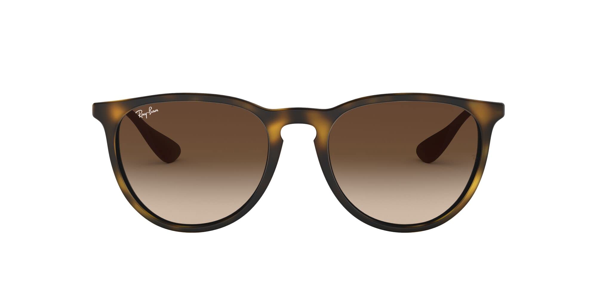 Ray-Ban RB4171 Erika Round Sunglasses, Rubber Havana/Brown Gradient Dark Brown, 54 mm