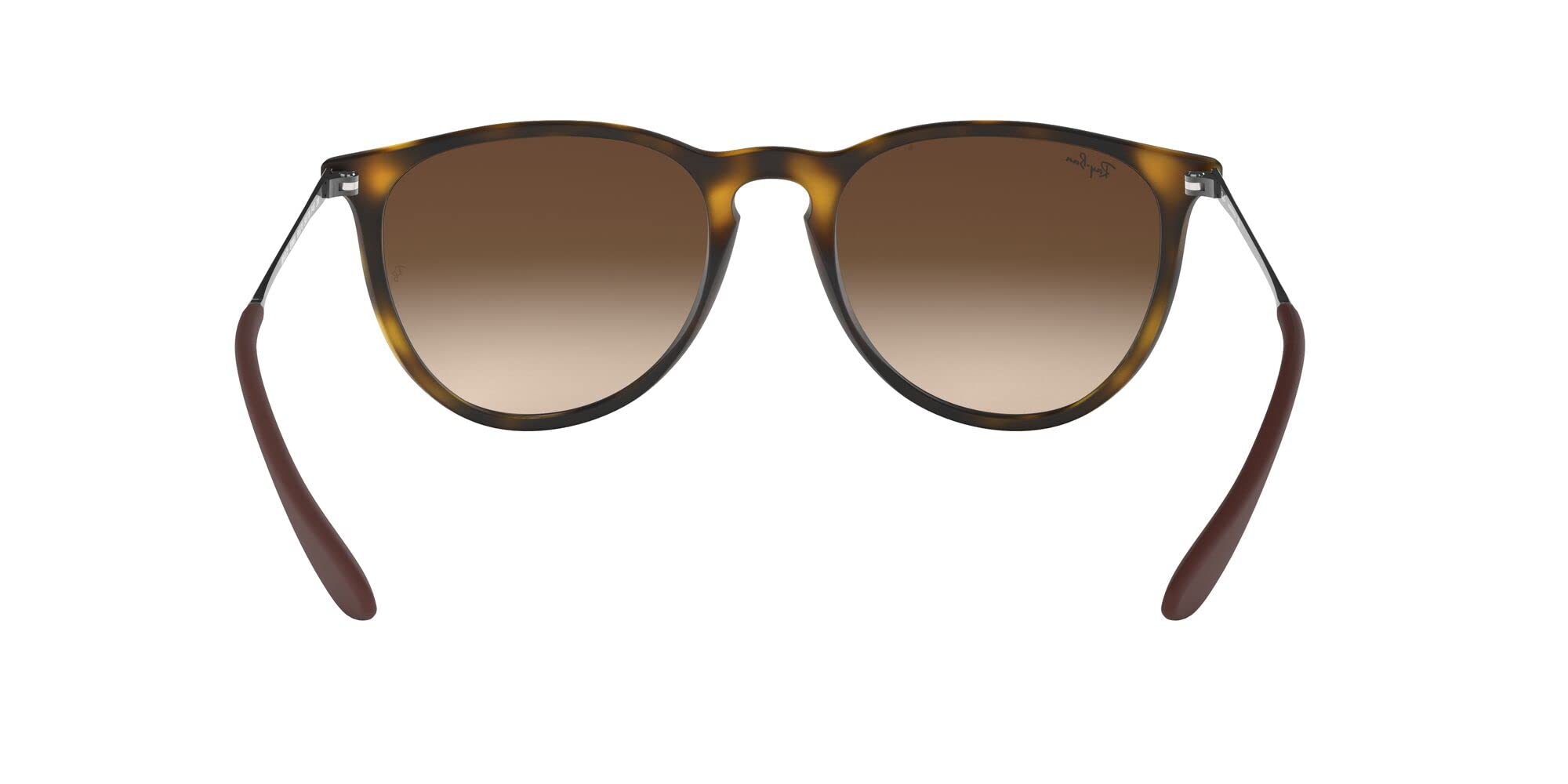 Ray-Ban RB4171 Erika Round Sunglasses, Rubber Havana/Brown Gradient Dark Brown, 54 mm