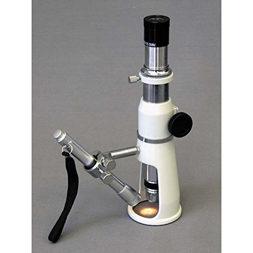 AmScope H50 Handheld Stand Measuring Microscope, 50x Magnification, 17mm Field of View, Includes Pen Light