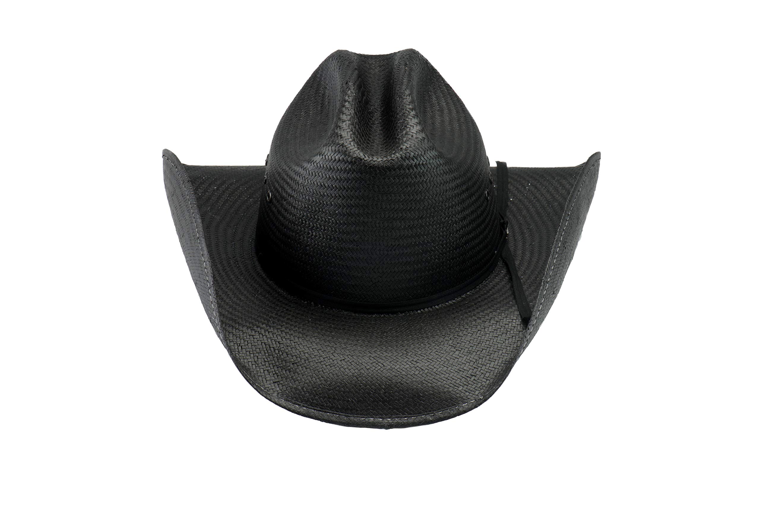 Western Hat! Black Wrangler Shantung Panama Traditional Western Hat (Large)