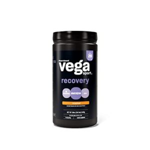 vega sport recovery, tropical - post workout recovery drink for women & men, electrolytes, carbohydrates, b-vitamins, vitamin c and protein, vegan, gluten free, dairy free, 1.2 lbs