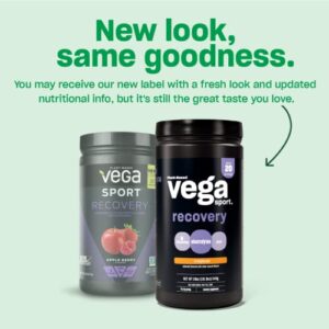 Vega Sport Recovery, Tropical - Post Workout Recovery Drink for Women & Men, Electrolytes, Carbohydrates, B-Vitamins, Vitamin C and Protein, Vegan, Gluten Free, Dairy Free, 1.2 lbs