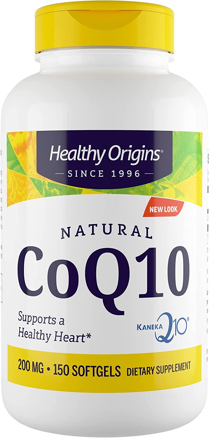 Healthy Origins CoQ10 (Kaneka Q10), 200 mg - Heart Health & Energy Supplement - Gluten-Free & Non-GMO Supplements - 150 Softgels