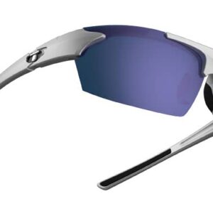 Tifosi Jet 0210400677 Wrap Sunglasses,Metallic Silver Frame/Smoke Blue Lens,One Size