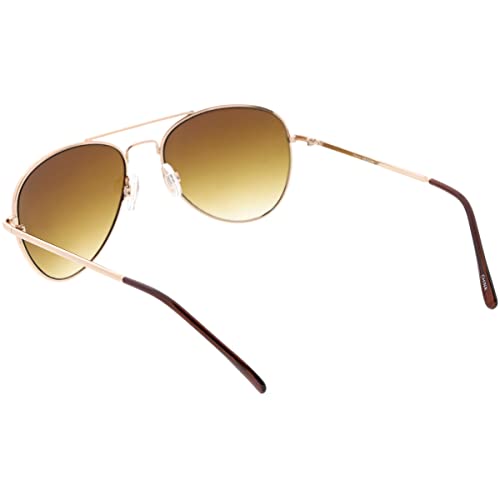 zeroUV - Aviator Sunglasses for Women, Classic Style Glasses for Small Faces 50 mm (Gold)