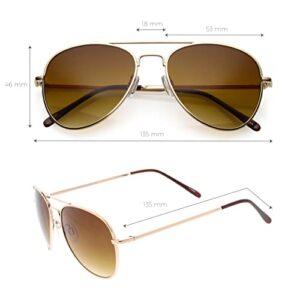 zeroUV - Aviator Sunglasses for Women, Classic Style Glasses for Small Faces 50 mm (Gold)