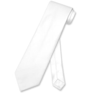 vesuvio napoli necktie solid white color men's neck tie