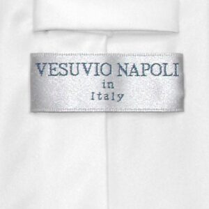 Vesuvio Napoli NeckTie Solid WHITE Color Men's Neck Tie