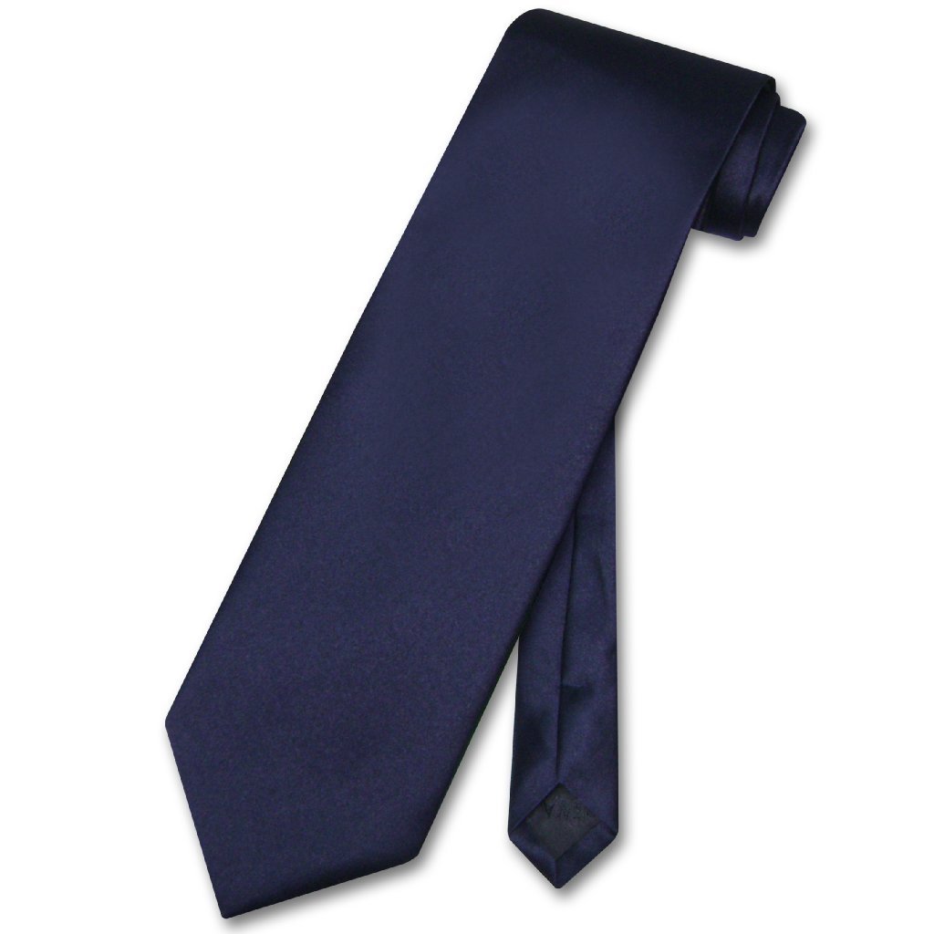 Vesuvio Napoli NeckTie Solid NAVY BLUE Color Men's Neck Tie