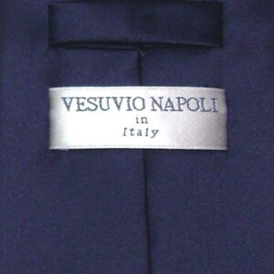 Vesuvio Napoli NeckTie Solid NAVY BLUE Color Men's Neck Tie