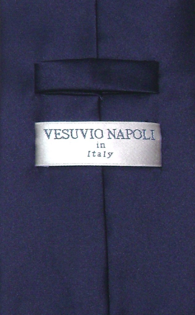 Vesuvio Napoli NeckTie Solid NAVY BLUE Color Men's Neck Tie