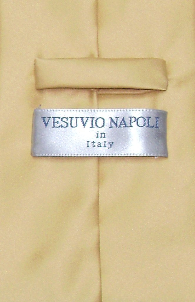 Vesuvio Napoli NeckTie Solid GOLD Color Men's Neck Tie