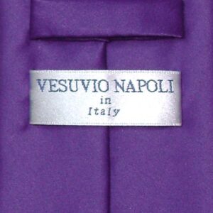 Vesuvio Napoli NeckTie Solid PURPLE INDIGO Color Men's Neck Tie