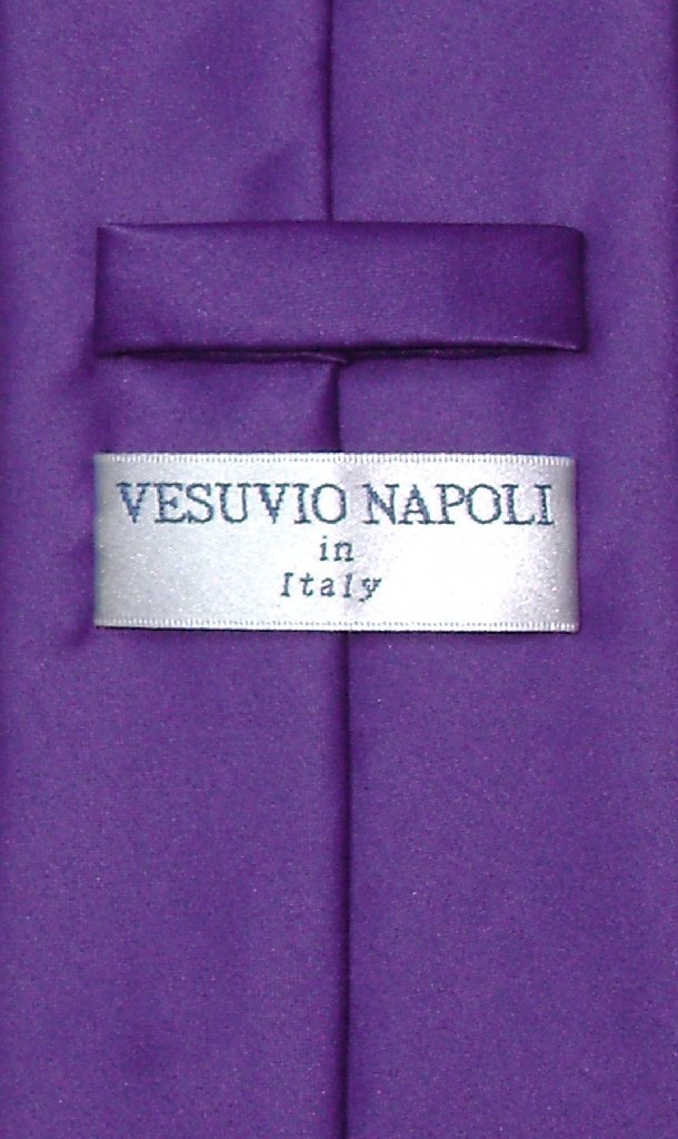 Vesuvio Napoli NeckTie Solid PURPLE INDIGO Color Men's Neck Tie